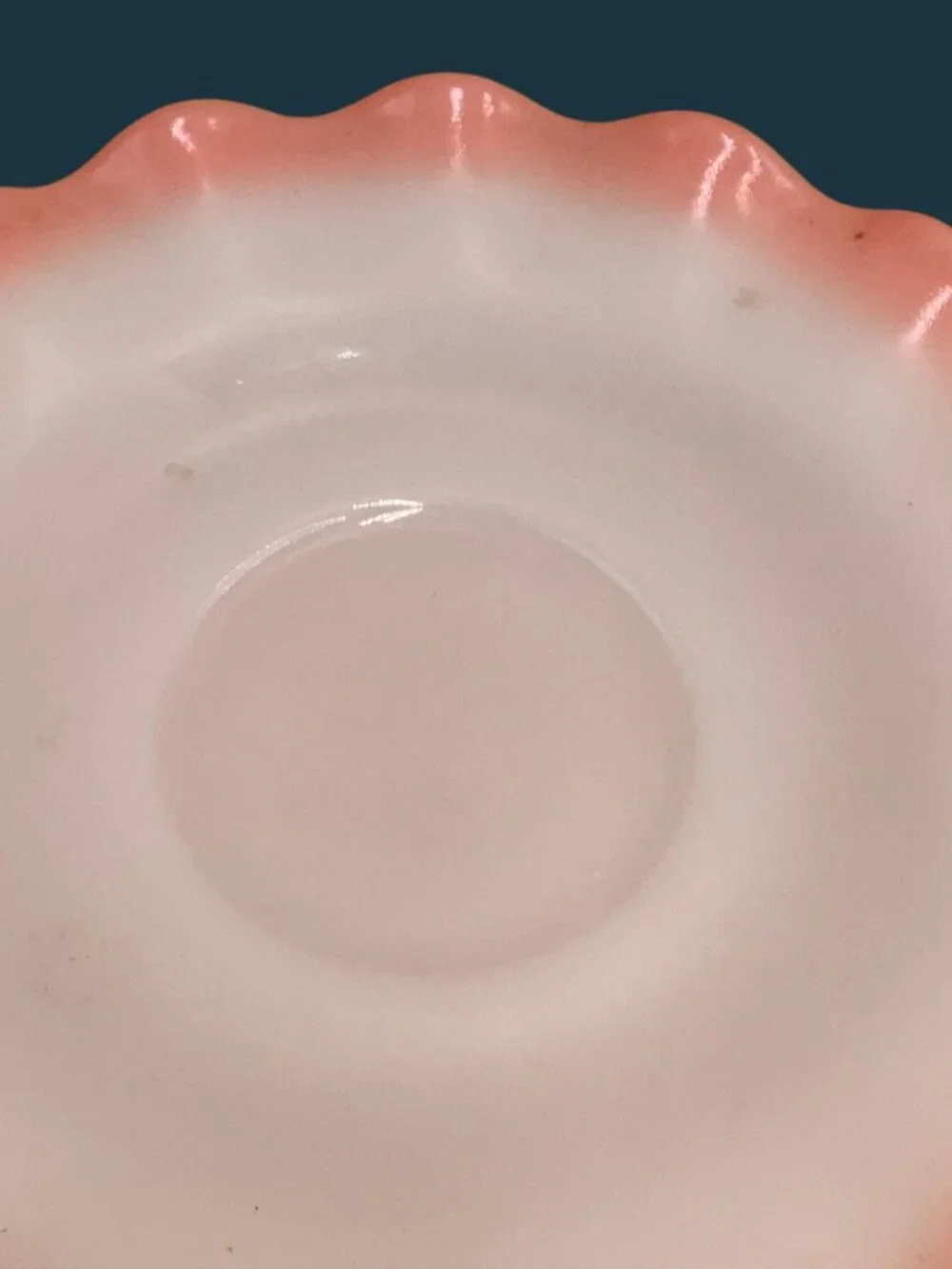 Vintage Hazel Atlas Glass Company Pink Ripple Saucer 5.5” 1950's Crinoline